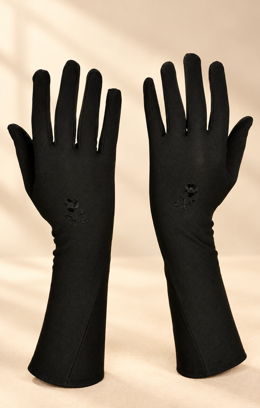Premium Black Long Gloves for Women – Elegant Modest Wear Gloves